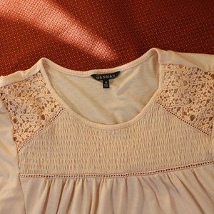 Hannah Peach Butterfly Sleeve Blouse   Ladies Size Medium
